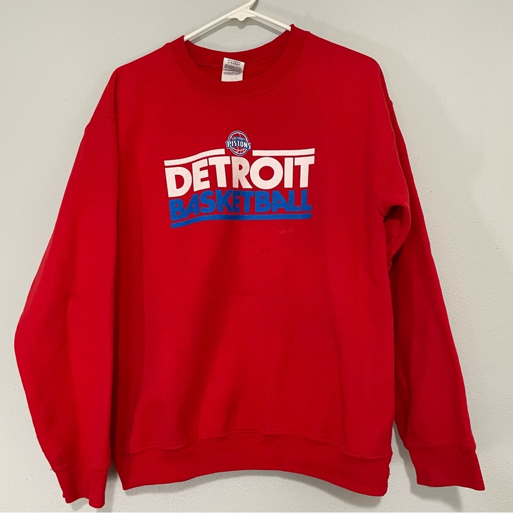 90’s Y2K Style Detroit Pistons NBA Crew Neck Sweatshirt